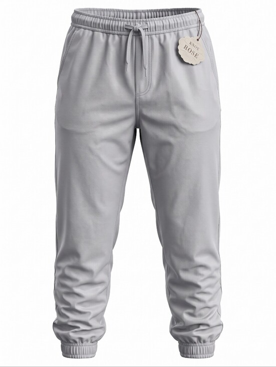 Knox Rose Pants - Knox Rose Light Gray Elastic Waist Jogger Pants Boho Cottagecore Baggy Lightweig